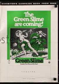 7s253 GREEN SLIME pressbook 1969 Kinji Fukasaku cheesy sci-fi, includes full-color comic herald!