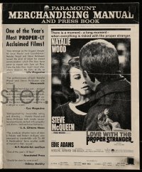 7s336 LOVE WITH THE PROPER STRANGER pressbook 1964 romantic c/u of Natalie Wood & Steve McQueen!