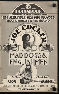 7s339 MAD DOGS & ENGLISHMEN pressbook 1971 Joe Cocker & Leon Russell, rock 'n' roll!