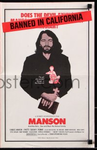 7s351 MANSON pressbook R1975 AIP serial killer documentary told by Charles Manson himself!