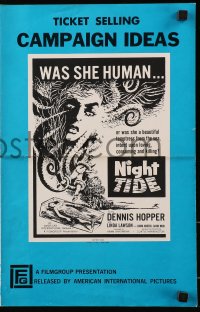 7s387 NIGHT TIDE pressbook 1963 Dennis Hopper, was she human or was she a temptress from the sea?