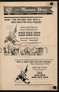 7s395 OLD MAN & THE SEA pressbook 1958 Spencer Tracy, Ernest Hemingway, directed by John Sturges!