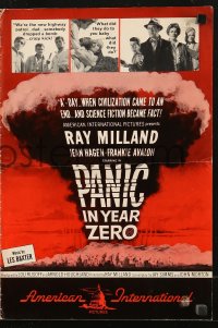 7s408 PANIC IN YEAR ZERO pressbook 1962 Ray Milland, Jean Hagen, Avalon, orgy of looting & lust!