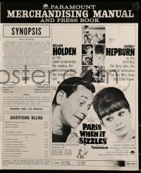 7s410 PARIS WHEN IT SIZZLES pressbook 1964 Audrey Hepburn with gun & William Holden in France!