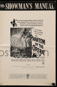 7s416 PHANTOM OF THE OPERA pressbook 1962 Hammer horror, Herbert Lom, cool art by Reynold Brown!