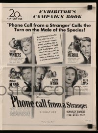 7s417 PHONE CALL FROM A STRANGER pressbook 1952 Bette Davis, Shelley Winters, Michael Rennie