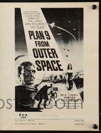 7s423 PLAN 9 FROM OUTER SPACE pressbook 1958 directed by Ed Wood, arguably the worst movie ever!