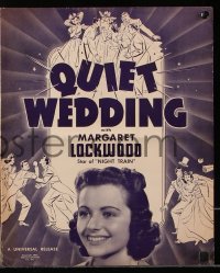 7s444 QUIET WEDDING pressbook 1941 Margaret Lockwood, Derek Farr, art of bride & groom!