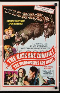 7s446 RATS ARE COMING THE WEREWOLVES ARE HERE/MAN WITH TWO HEADS pressbook 1972