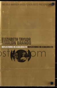 7s450 REFLECTIONS IN A GOLDEN EYE pressbook 1967 Huston, cool image of Elizabeth Taylor & Marlon Brando!