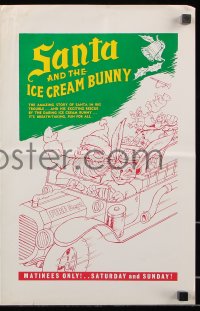 7s472 SANTA & THE ICE CREAM BUNNY pressbook 1972 great wacky art of Santa & bunny in fire truck!