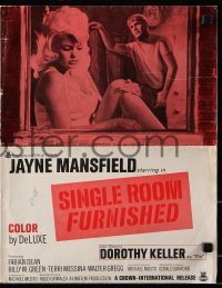 7s492 SINGLE ROOM FURNISHED pressbook 1968 sexy Jayne Mansfield lived her life too full & too fast!