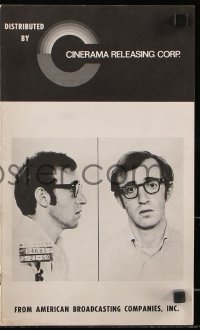 7s520 TAKE THE MONEY & RUN pressbook 1969 wacky Woody Allen mugshot in classic mockumentary!