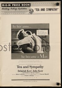7s529 TEA & SYMPATHY pressbook 1956 great images of Deborah Kerr & John Kerr, classic tagline!