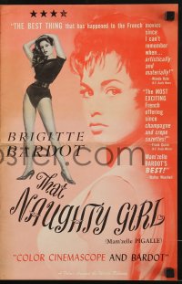 7s534 THAT NAUGHTY GIRL pressbook 1958 full-length and super close images of sexy Brigitte Bardot!