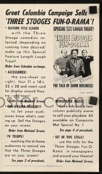 7s545 THREE STOOGES FUN-O-RAMA pressbook 1959 Moe Howard, Larry Fine & Joe Besser!