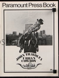 7s568 URBAN COWBOY pressbook 1980 great image of John Travolta in cowboy hat with Lone Star beer!