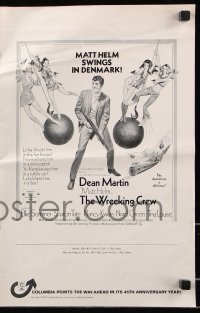 7s598 WRECKING CREW pressbook 1969 McGinnis art of Dean Martin as Matt Helm with sexy spy babes!