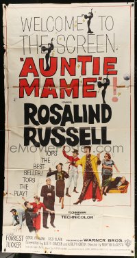 7t174 AUNTIE MAME 3sh 1958 classic Rosalind Russell family comedy from play & novel!