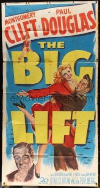 7t182 BIG LIFT 3sh 1950 art of young Montgomery Clift, Paul Douglas & pretty Cornell Borchers!