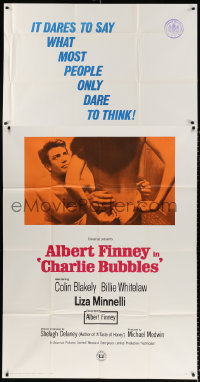 7t196 CHARLIE BUBBLES 3sh 1968 Albert Finney, it dares to say what most people dare to think!