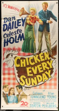 7t197 CHICKEN EVERY SUNDAY 3sh 1949 great art of Dan Dailey & Celeste Holm dancing, it's wonderful!