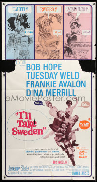 7t250 I'LL TAKE SWEDEN 3sh 1965 Bob Hope & Tuesday Weld, lots of sexy bikini babes, different!!