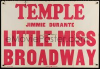7t274 LITTLE MISS BROADWAY INCOMPLETE Leader Press 3sh 1938 Shirley Temple, Durante, text only!