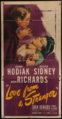 7t275 LOVE FROM A STRANGER 3sh 1947 Sylvia Sidney tries to resist John Hodiak, from Agatha Christie