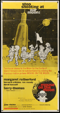 7t288 MOUSE ON THE MOON int'l 3sh 1963 cool cartoon art of English astronauts on moon!