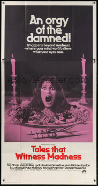 7t351 TALES THAT WITNESS MADNESS int'l 3sh 1973 wacky screaming head on food platter horror, rare!