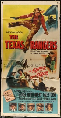 7t355 TEXAS RANGERS 3sh 1951 full-length art of cowboy lawman George Montgomery!