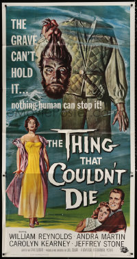 7t358 THING THAT COULDN'T DIE 3sh 1958 great artwork of monster holding its own severed head, rare!