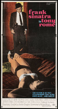 7t361 TONY ROME 3sh 1967 detective Frank Sinatra w/gun & sexy near-naked girl on bed!