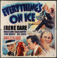 7t065 EVERYTHING'S ON ICE 6sh 1939 cute child star Irene Dare ice skating in Scottish outfit!