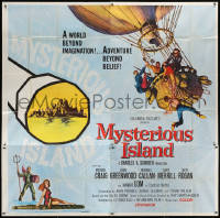 7t082 MYSTERIOUS ISLAND 6sh 1961 Ray Harryhausen, Jules Verne sci-fi, cool hot-air balloon image!