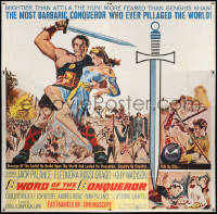 7t091 SWORD OF THE CONQUEROR 6sh 1962 great art of Jack Palance as barbarian holding sexy girl!