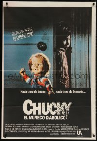 7t115 CHILD'S PLAY Argentinean 1989 different image of the creepy killer doll Chucky!
