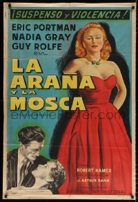 7t148 SPIDER & THE FLY Argentinean 1949 full-length close up art of sexy Nadia Gray, rare!