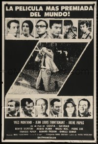 7t158 Z pre-awards Argentinean 1969 Yves Montand, Costa-Gavras classic, different image of top cast!
