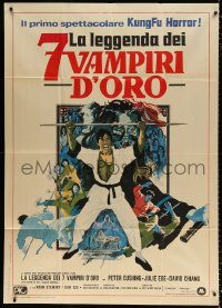 7t884 7 BROTHERS MEET DRACULA Italian 1p 1975 kung fu horror art by Vic Fair & Arnaldo Putzu!