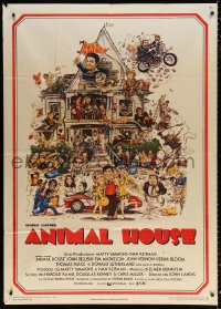 7t877 ANIMAL HOUSE Italian 1p 1979 John Belushi, Landis classic, art by Rick Meyerowitz!
