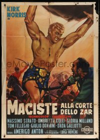 7t871 ATLAS AGAINST THE CZAR Italian 1p 1964 art of Kirk Morris as Maciste by Luigi Martinati!