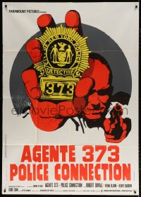 7t868 BADGE 373 Italian 1p 1973 different Iaia art of New York cop Robert Duvall with badge & gun!
