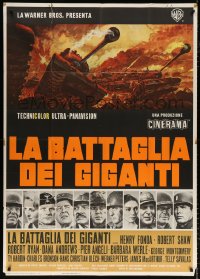 7t865 BATTLE OF THE BULGE Cinerama Italian 1p 1966 Henry Fonda, Robert Shaw, cool Thurston tank art!