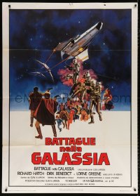 7t863 BATTLESTAR GALACTICA Italian 1p 1978 great sci-fi montage art by Robert Tanenbaum!