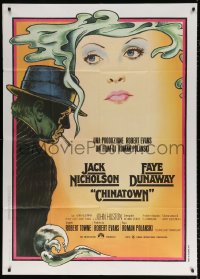 7t833 CHINATOWN Italian 1p 1974 art of Jack Nicholson & Faye Dunaway by Jim Pearsall, Polanski