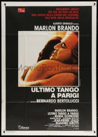 7t702 LAST TANGO IN PARIS Italian 1p R1980s Ambroggi art of Marlon Brando & Schneider, Bertolucci