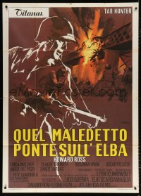 7t700 LEGION OF NO RETURN Italian 1p 1969 Nistri art of WWII soldier Tab Hunter & exploding bridge!