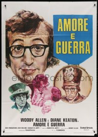 7t696 LOVE & DEATH Italian 1p 1975 different artwork of Woody Allen & Diane Keaton!